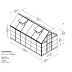 Palram hybrid 6x12 - víztiszta oldalfalú polikarbonát üvegház 7 m2 alapterület - Image 3