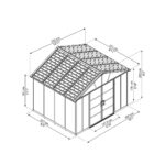 Palram Yukon 11' x 9' antracit - kerti tároló 9 m2 alapterület - Image 7