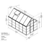 Palram hybrid 6x10 - víztiszta oldalfalú polikarbonát üvegház 5,7 m2 alapterület - Image 3