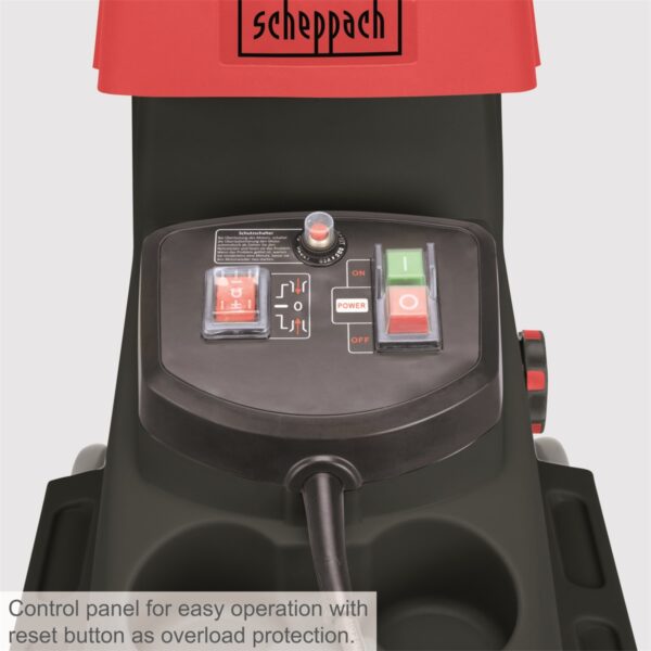 Scheppach GS 60 elektromos ágaprító 2800 W motorral, átlátszó gyűjtőedénnyel, hengeres - Image 4