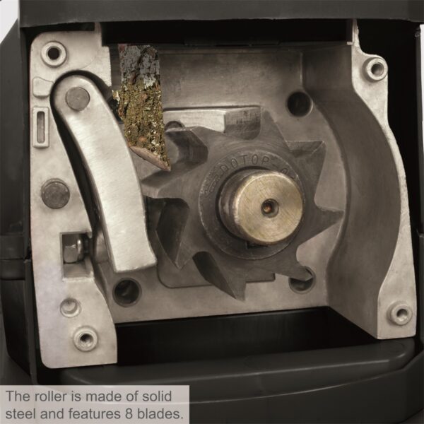 Scheppach GS 60 elektromos ágaprító 2800 W motorral, átlátszó gyűjtőedénnyel, hengeres - Image 5