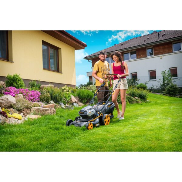 Riwall PRO RALM 4640 SPi - akkumulátoros önjáró fűnyíró szénkefe nélküli motorral 4 az 1-ben, 40 V (akku és töltő nélkül) - Image 9