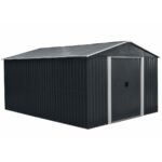 Riwall PRO RMSA 12x10 Anthracite fém kerti tároló 3 x 3,7 m nyeregtetővel (antracit) - Image 4