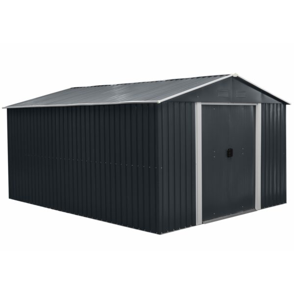 Riwall PRO RMSA 12x10 Anthracite fém kerti tároló 3 x 3,7 m nyeregtetővel (antracit) - Image 4