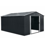 Riwall PRO RMSA 12x10 Anthracite fém kerti tároló 3 x 3,7 m nyeregtetővel (antracit) - Image 5