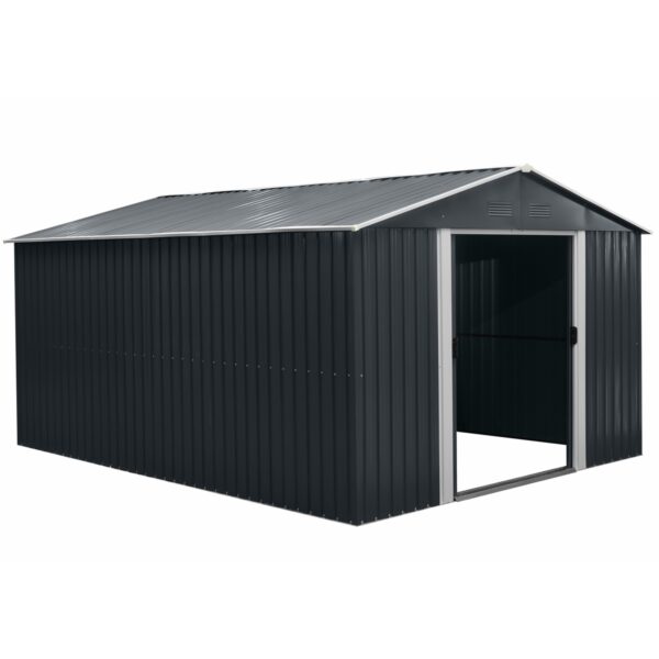 Riwall PRO RMSA 12x10 Anthracite fém kerti tároló 3 x 3,7 m nyeregtetővel (antracit) - Image 5