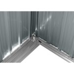 Riwall PRO RMSP 9x8 antracit LUX fém kerti tároló 2,4 x 2,8 m lapostetővel (antracit) - Image 5