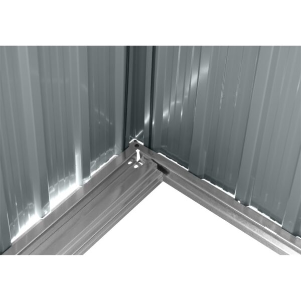 Riwall PRO RMSP 9x8 antracit LUX fém kerti tároló 2,4 x 2,8 m lapostetővel (antracit) - Image 5