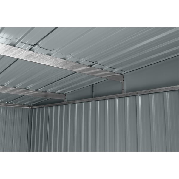 Riwall PRO RMSP 9x8 antracit LUX fém kerti tároló 2,4 x 2,8 m lapostetővel (antracit) - Image 6