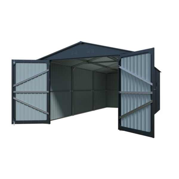 Riwall PRO RMCG 20x10 Anthracite fém garázs 3 x 6 m nyeregtetővel (antracit) - Image 4