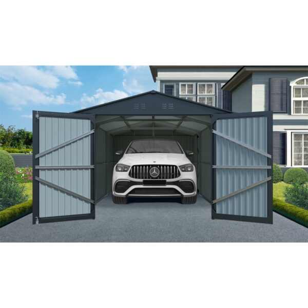 Riwall PRO RMCG 20x10 Anthracite fém garázs 3 x 6 m nyeregtetővel (antracit) - Image 9
