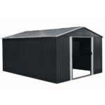 Riwall PRO RMSA 12x10 Anthracite fém kerti tároló 3 x 3,7 m nyeregtetővel (antracit) - Image 5