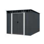 Riwall PRO RMSP 9x8 antracit LUX fém kerti tároló 2,4 x 2,8 m lapostetővel (antracit) - Image 8
