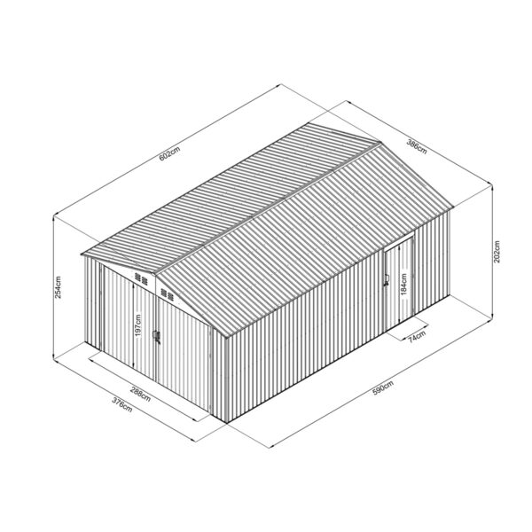8 x 6 m nyeregtetővel (antracit)